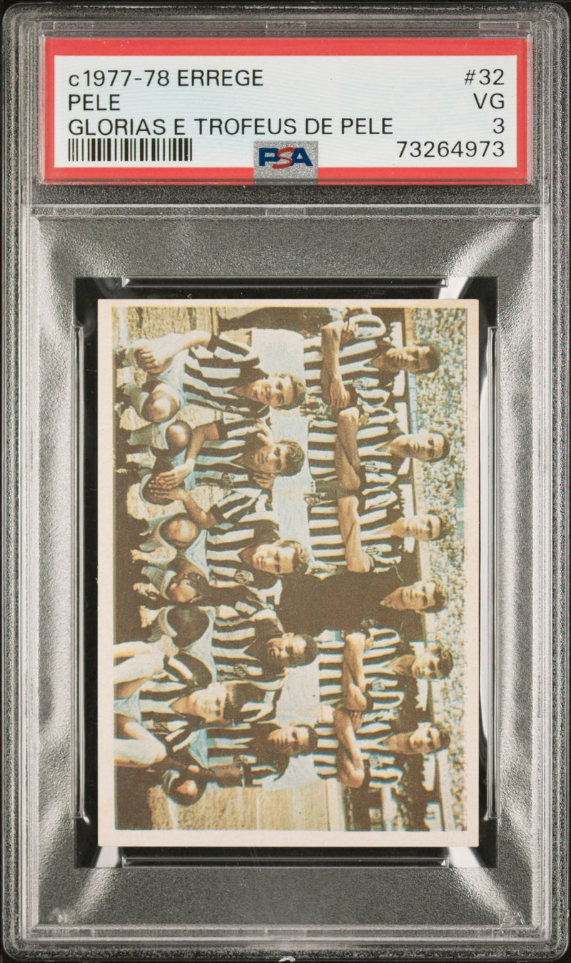 Pele 1977 PSA 3 Errege #32 Rare Trading Card Glorias e Trofeus de Pele