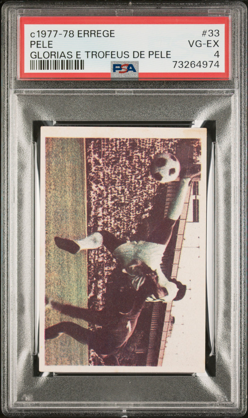 Pele 1977 PSA 4 Errege #33 Rare Trading Card Glorias e Trofeus de Pele