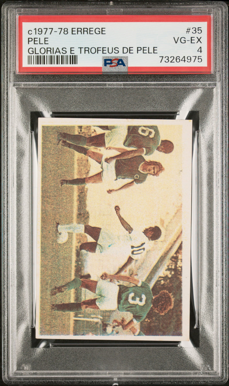 Pele 1977 PSA 4 Errege #35 Rare Trading Card Glorias e Trofeus de Pele