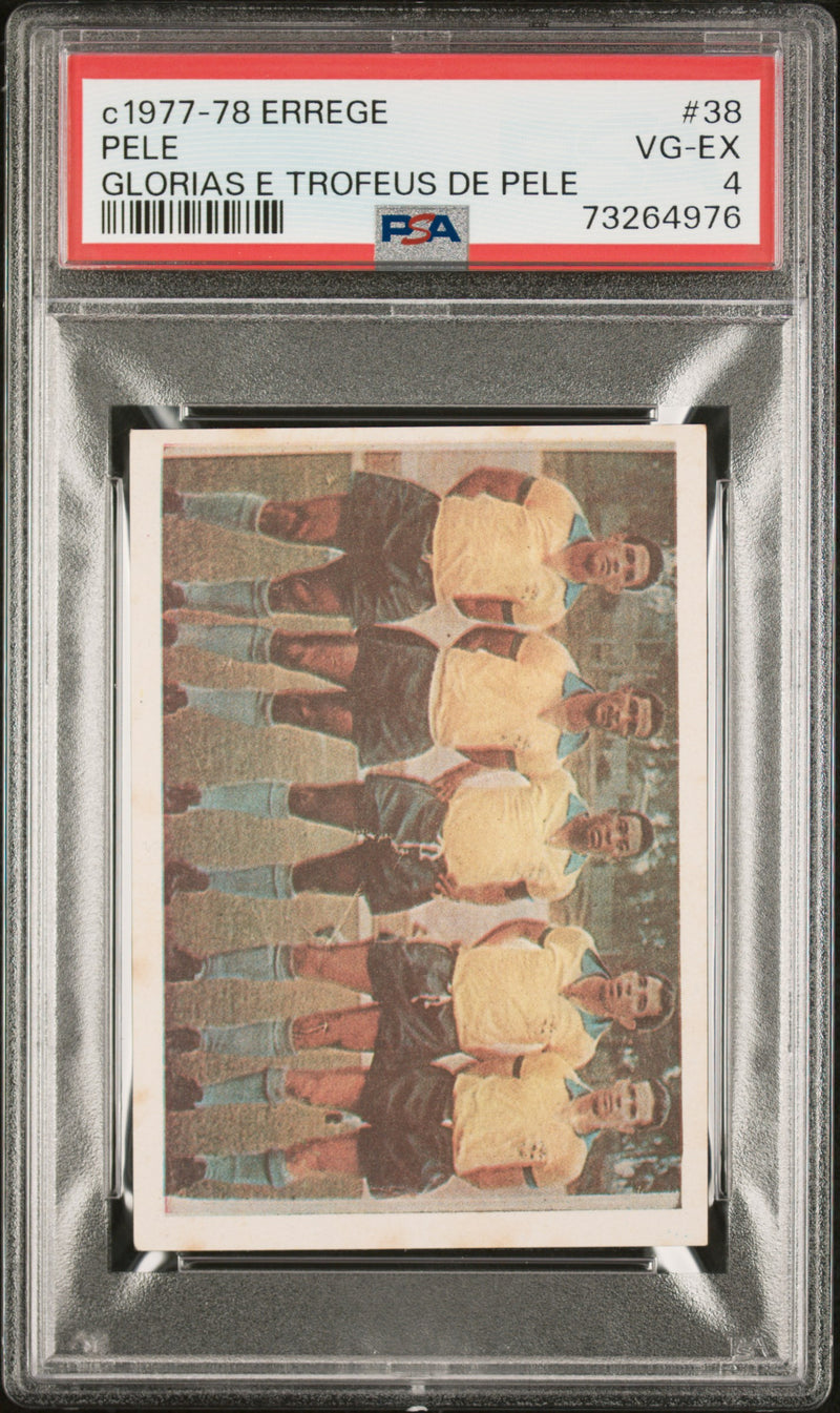 Pele 1977 PSA 4 Errege #38 Rare Trading Card Glorias e Trofeus de Pele