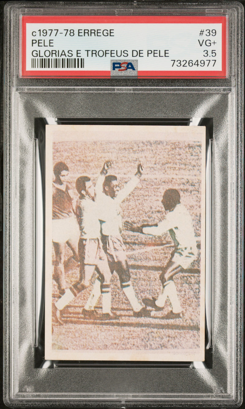 Pele 1977 PSA 3.5 Errege #39 Rare Trading Card Glorias e Trofeus de Pele