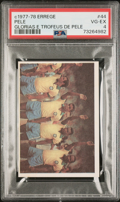 PSA 4 VG-EX Pele 1977 Errege #44 Rare Trading Card Glorias e Trofeus de Pele