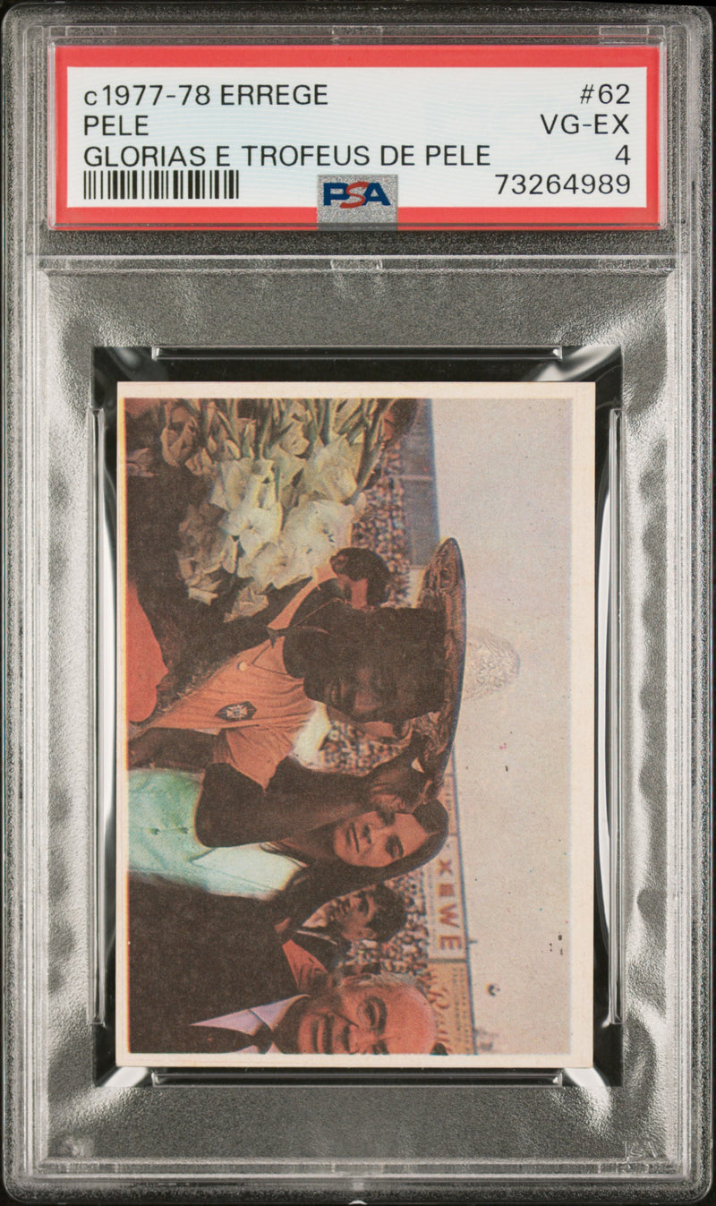 Pele 1977 PSA 4 Errege #62 Rare Trading Card Glorias e Trofeus de Pele