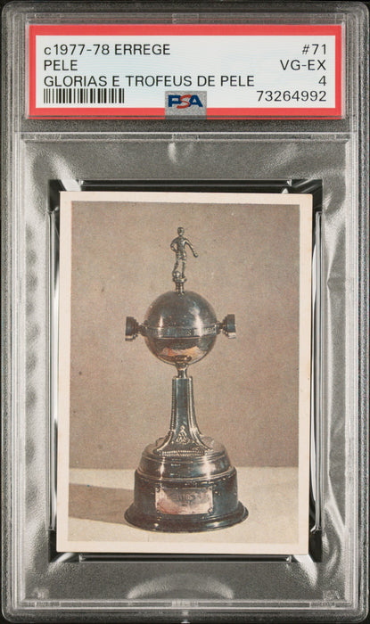 PSA 4 VG-EX Pele 1977 Errege #71 Rare Trading Card Glorias e Trofeus de Pele