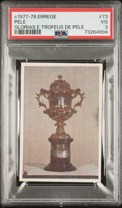PSA 3 VG Pele 1977 Errege #73 Rare Trading Card Glorias e Trofeus de Pele
