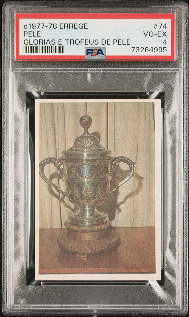 Pele 1977 PSA 4 Errege #74 Rare Trading Card Glorias e Trofeus de Pele