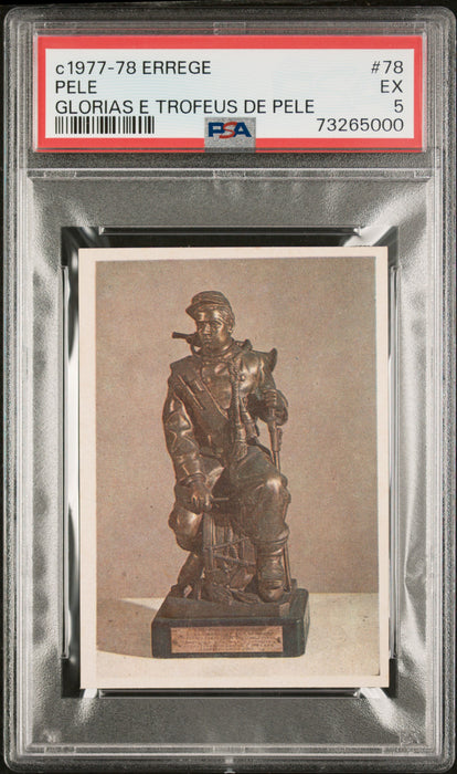 PSA 5 EX Pele 1977 Errege #78 Rare Trading Card Glorias e Trofeus de Pele
