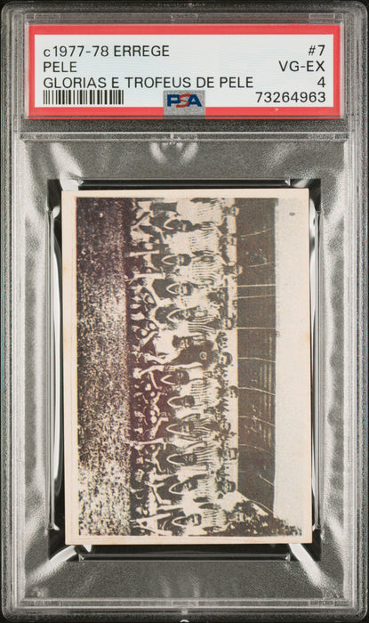 PSA 4 VG-EX Pele 1977 Errege #7 Rare Trading Card Glorias e Trofeus de Pele