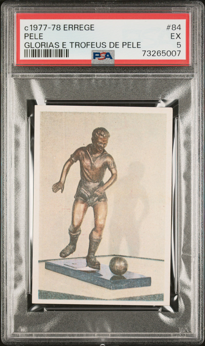 PSA 5 EX Pele 1977 Errege #84 Rare Trading Card Glorias e Trofeus de Pele