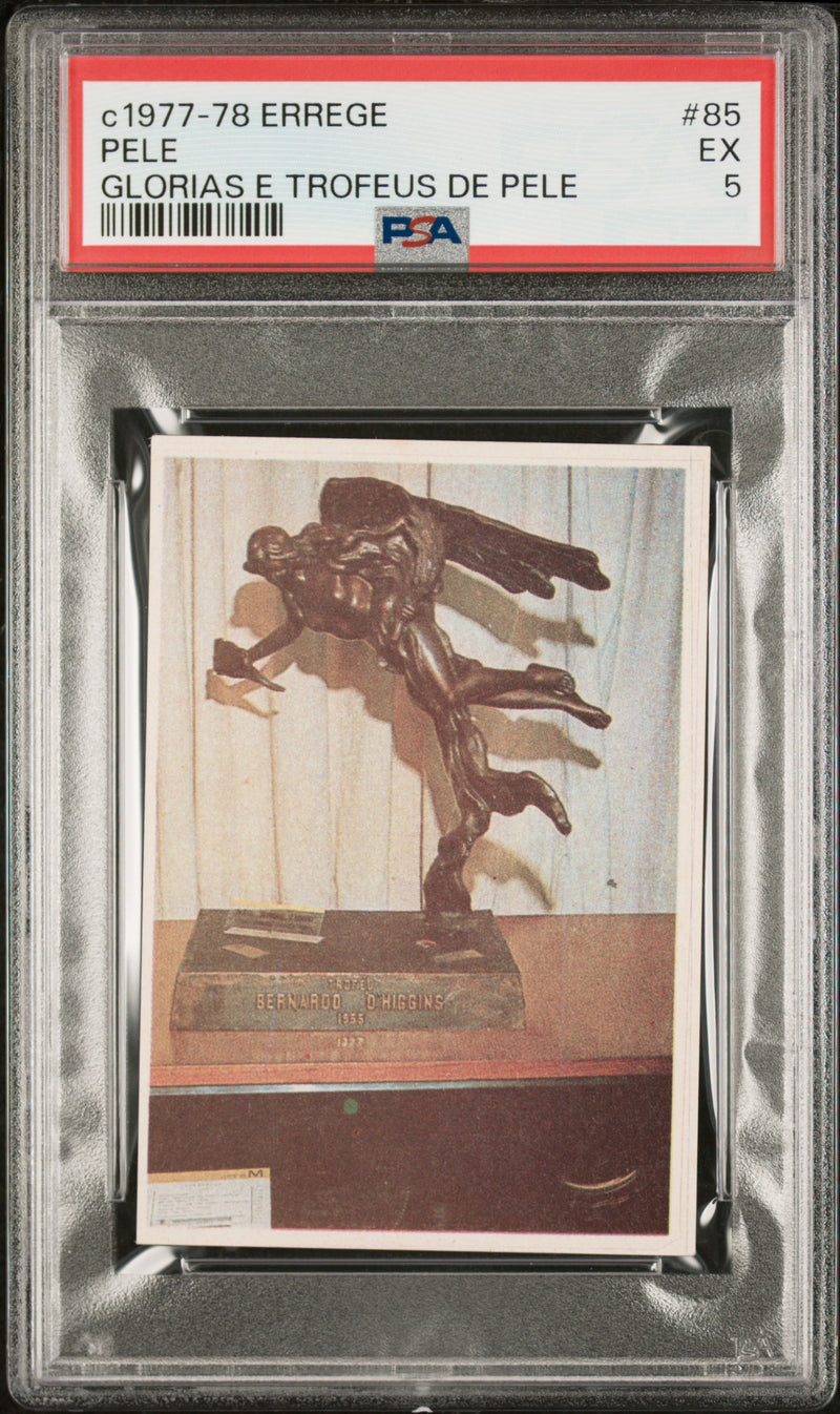 PSA 5 EX Pele 1977 Errege #85 Rare Trading Card Glorias e Trofeus de Pele