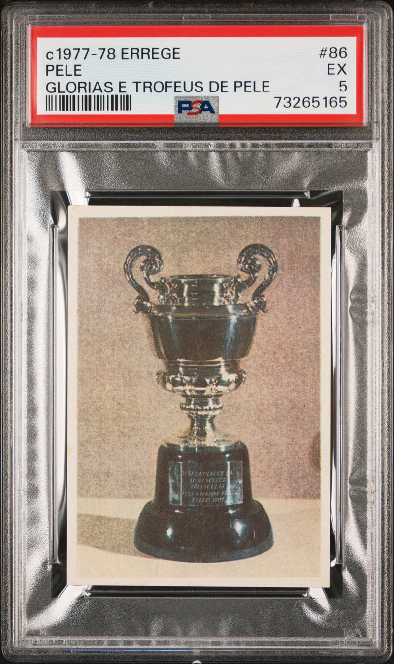 PSA 5 EX Pele 1977 Errege #86 Rare Trading Card Glorias e Trofeus de Pele