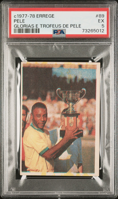 PSA 5 EX Pele 1977 Errege #89 Rare Trading Card Glorias e Trofeus de Pele