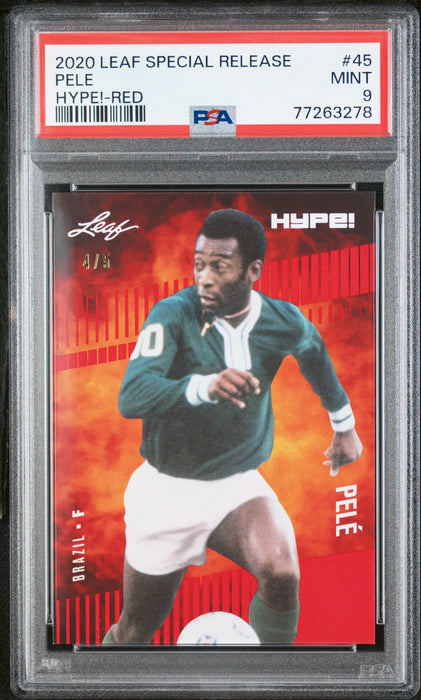 PSA 9 MINT Pele 2020 Leaf Hype #45 Rare Trading Card Red #4/5