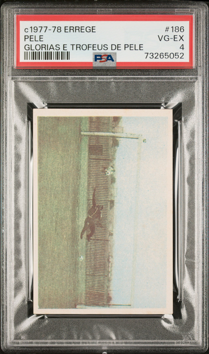 Pele 1977 PSA 4 Errege #186 Rare Trading Card Glorias e Trofeus de Pele