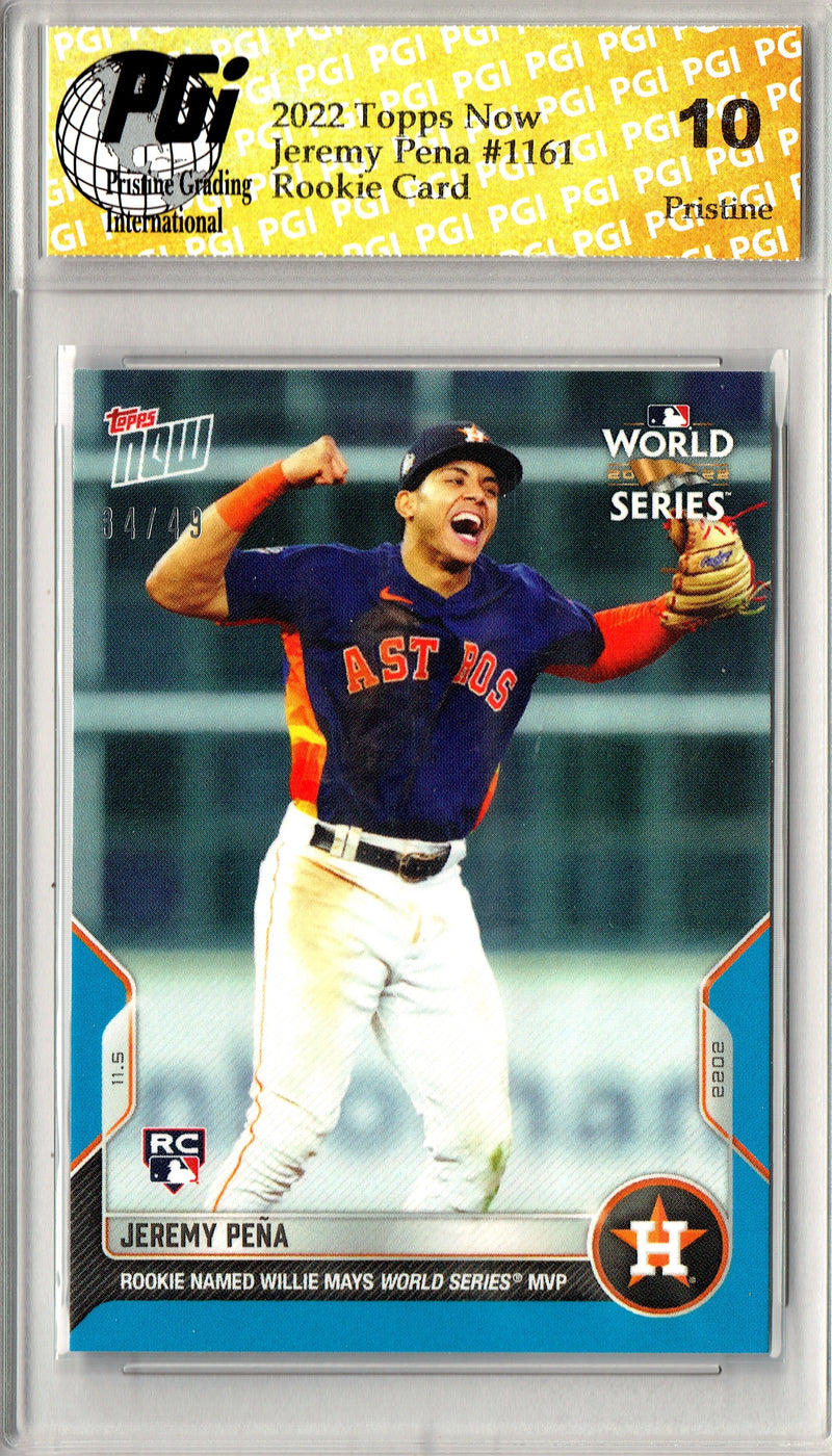 Jeremy Pena 2022 Topps Now #1161 34/49 PRISTINE Rookie Card PGI 10