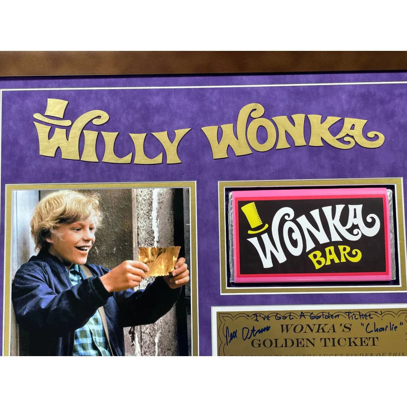 Peter Ostrum Willy Wonka Autographed Framed Golden Ticket Bar JSA COA Signed Inscribed