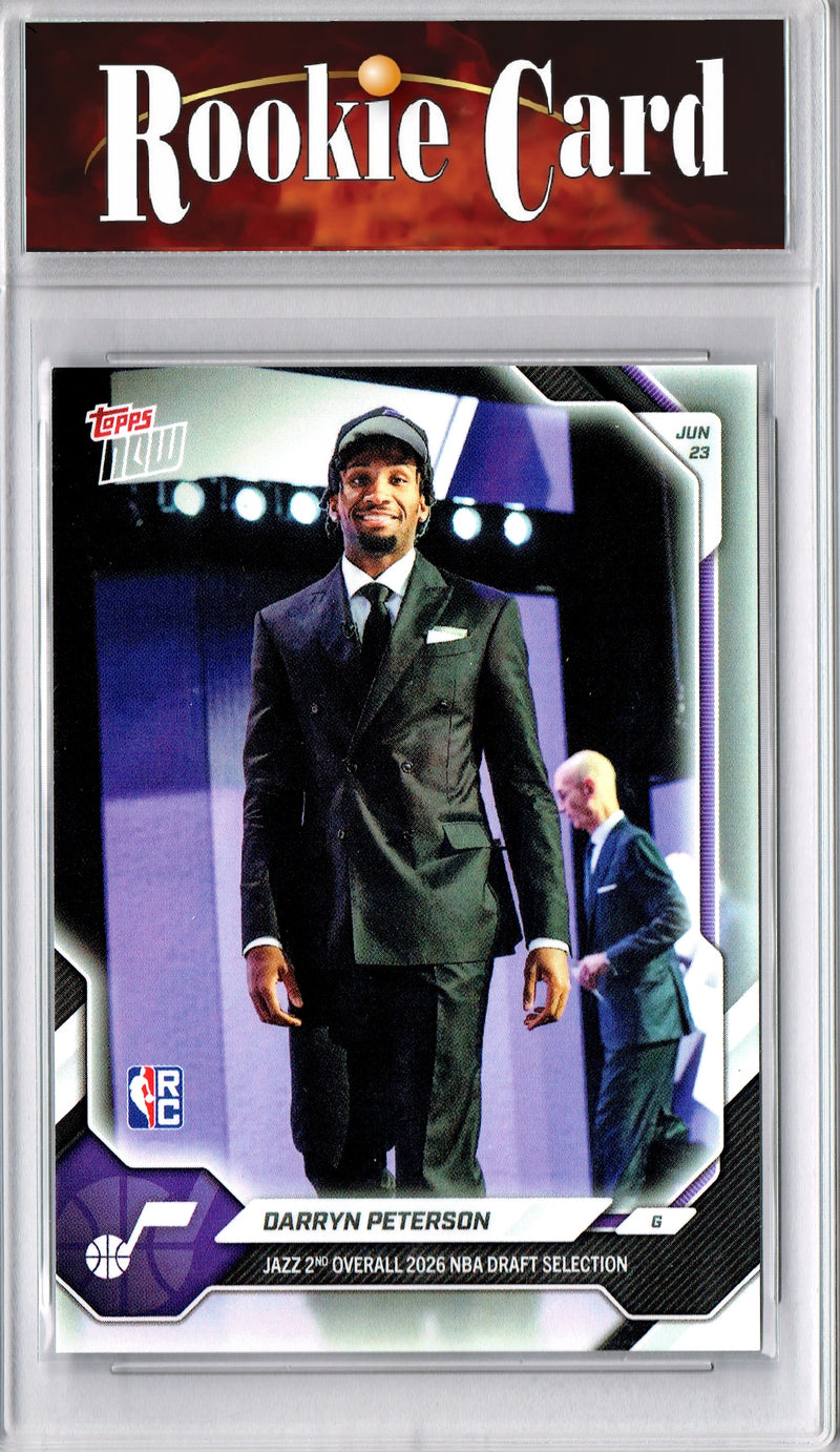 Darryn Peterson Rookie Card 2026 Topps Now #DPET NBA Draft Night, Certified Mint+ Condition, Utah Jazz Basketball
