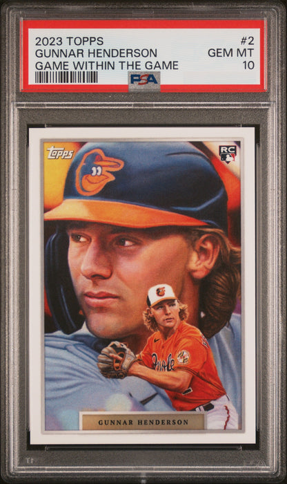 PSA 10 Gunnar Henderson 2023 Topps Game Within the Game #2 SP Rookie Card