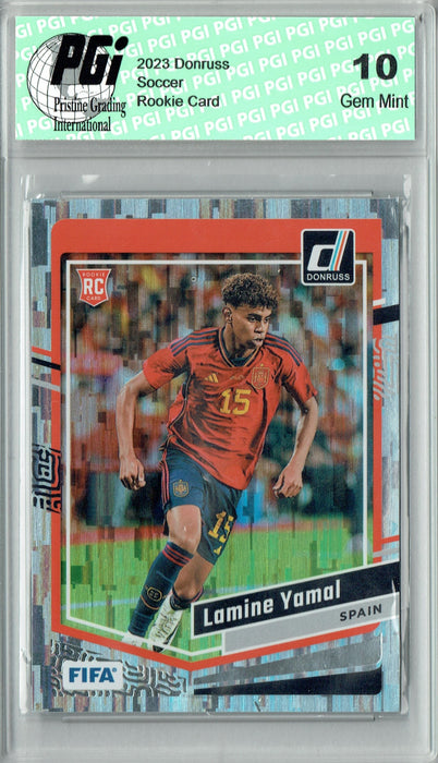 Lamine Yamal 2023 Panini Donruss #54 Silver SP Rookie Card PGI 10
