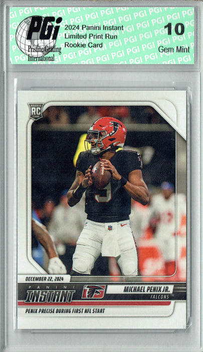 Michael Penix Jr. 2024 Panini Instant #220 1st NFL Start Rookie Card PGI 10