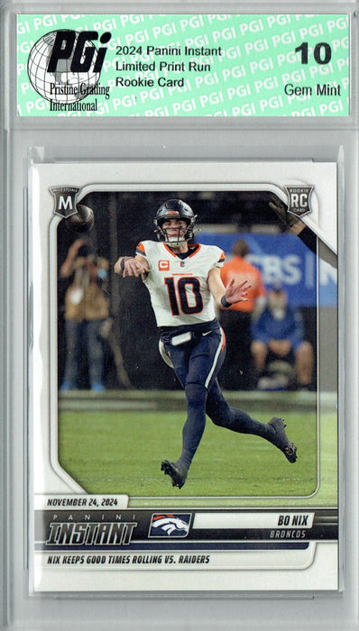 Bo Nix 2024 Panini Instant #173 Only 2144 Made Rookie Card PGI 10