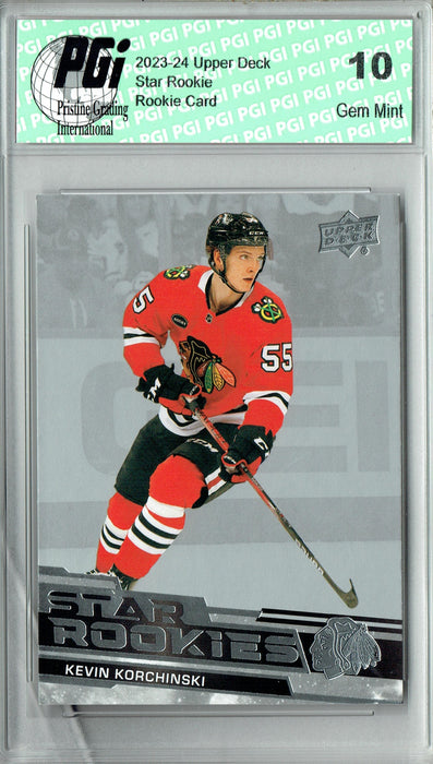 Kevin Korchinski 2023-24 Upper Deck #16 Star Rookies Set Rookie Card PGI 10