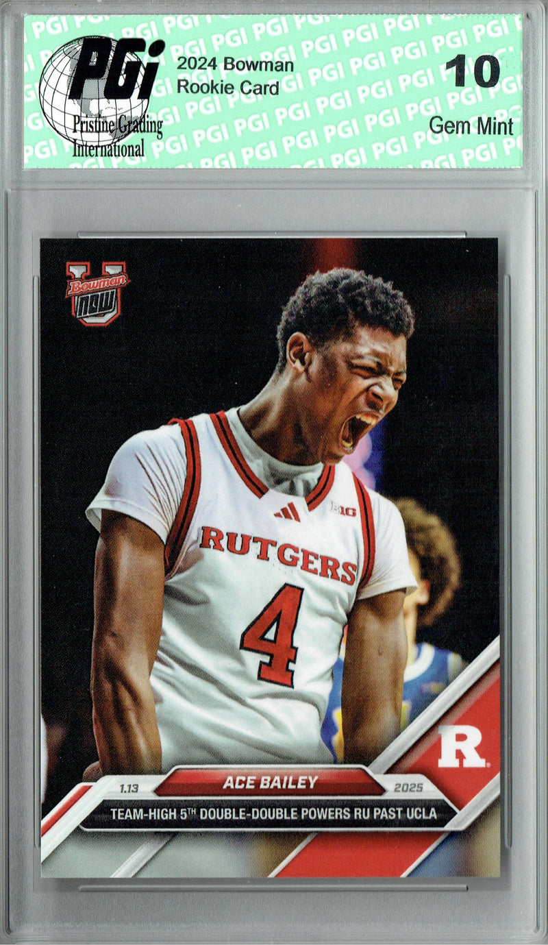 Ace Bailey 2024 Bowman University Now #46 Double Double Rookie Card PGI 10