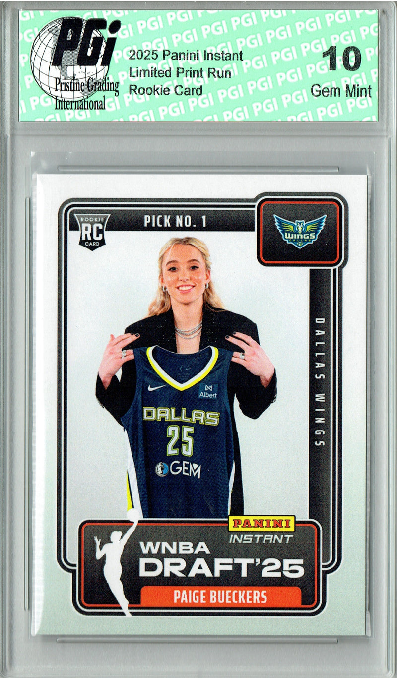 Paige Bueckers 2025 Panini Instant #DN-1 Draft '25 Rookie Card PGI 10