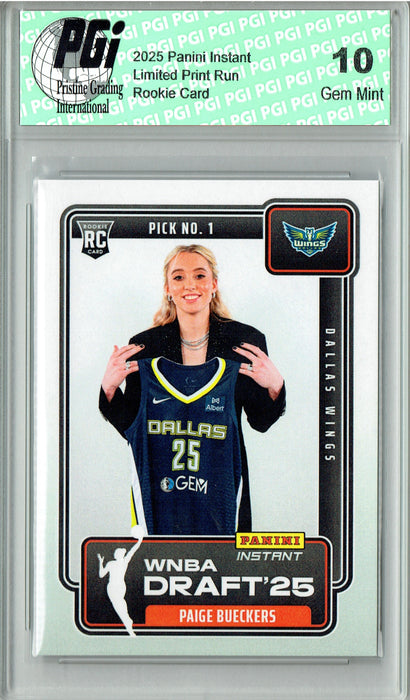 Paige Bueckers 2025 Panini Instant #DN-1 Draft '25 Rookie Card PGI 10
