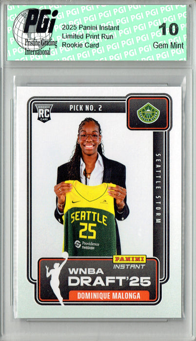 Dominique Malonga 2025 Panini Instant #DN-2 WNBA Draft '25 Rookie Card PGI 10