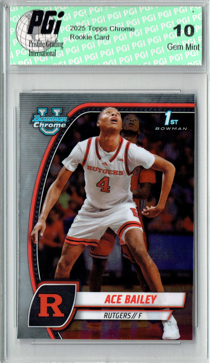 Ace Bailey 2025 Bowman Draft Chrome #1 Rutgers Rookie Card PGI 10