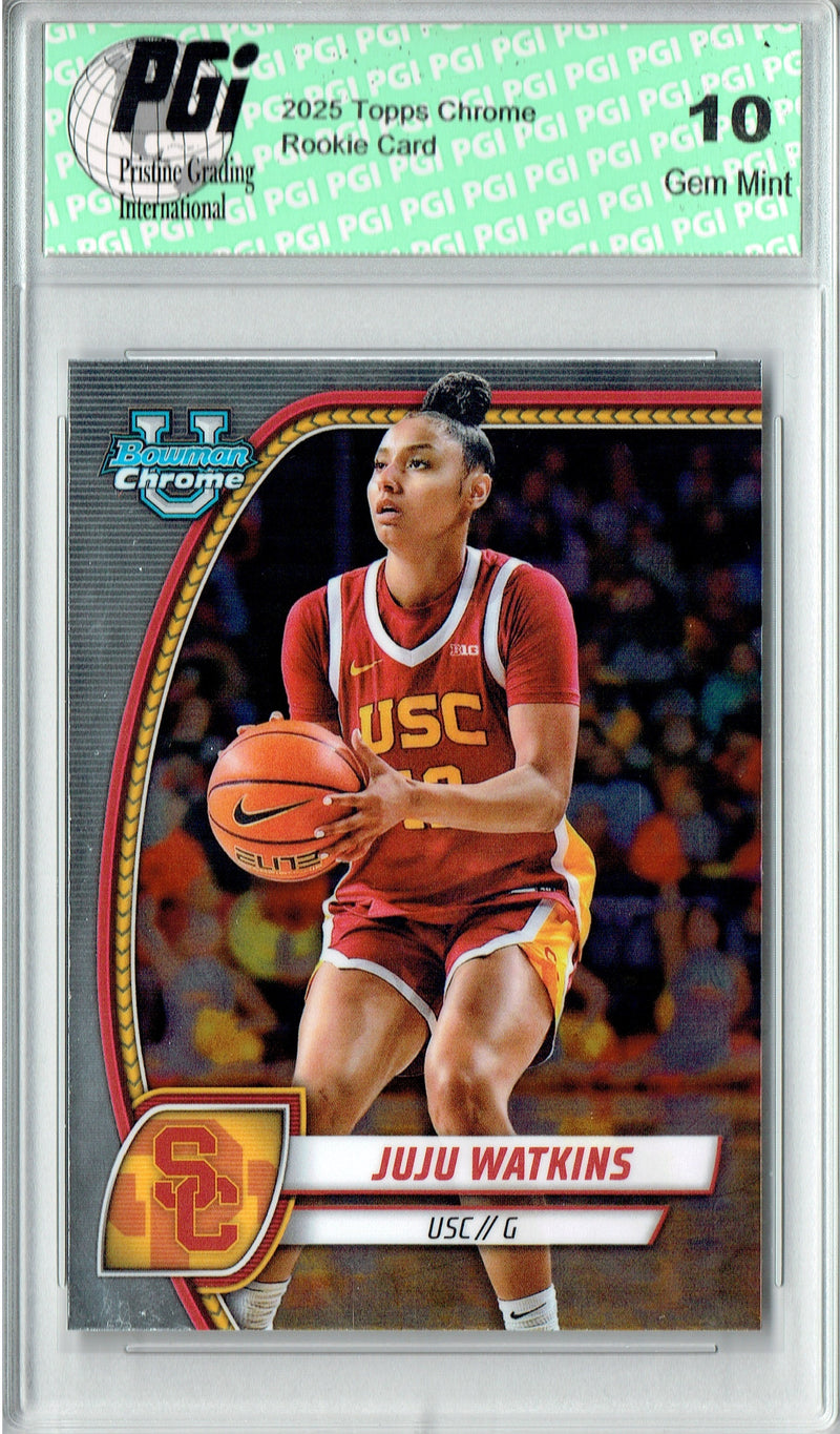 JuJu Watkins 2025 Bowman Draft Chrome #37 USC Rookie Card PGI 10