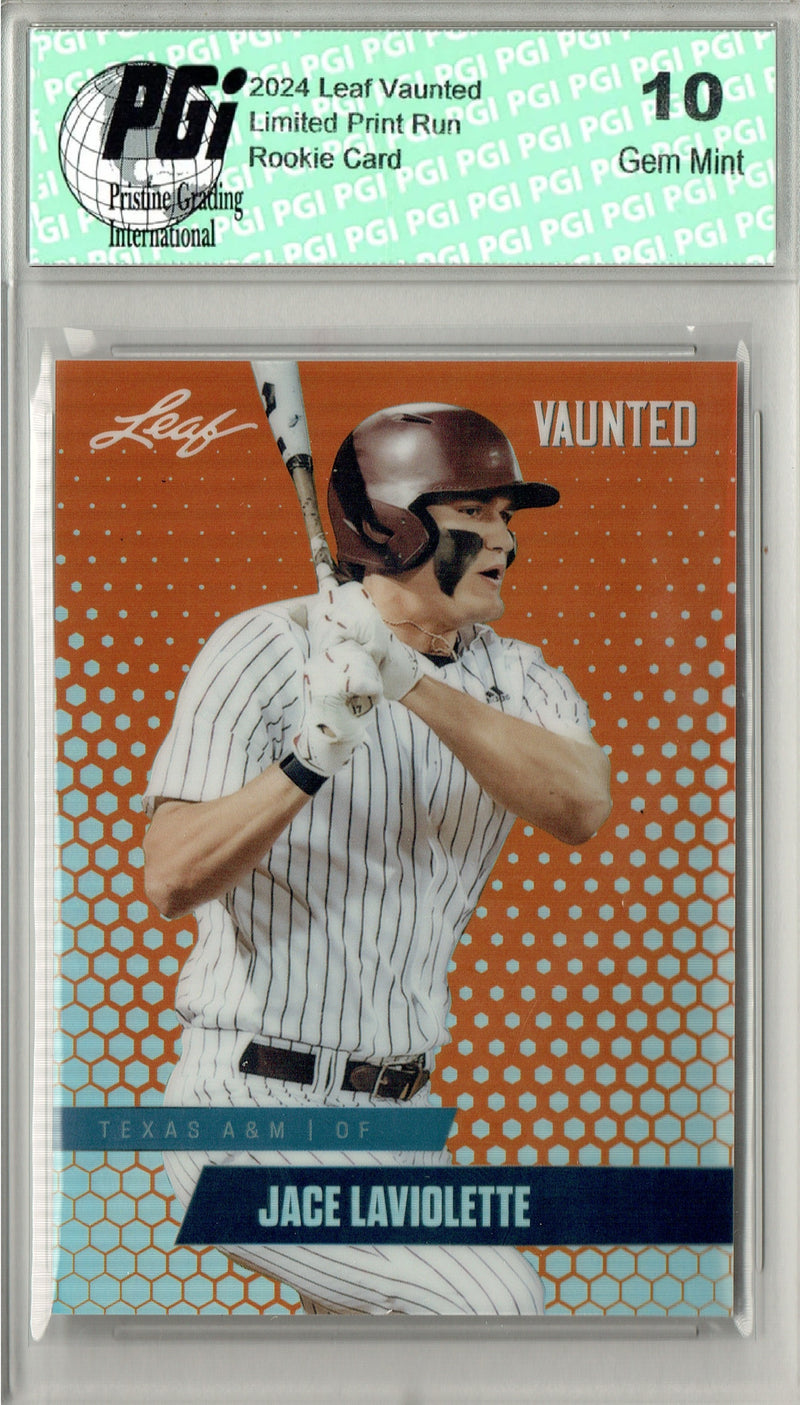 Jace LaViolette 2024 Leaf Vaunted Metal #VM-05 Orange Only 3 Made Rookie Card PGI 10
