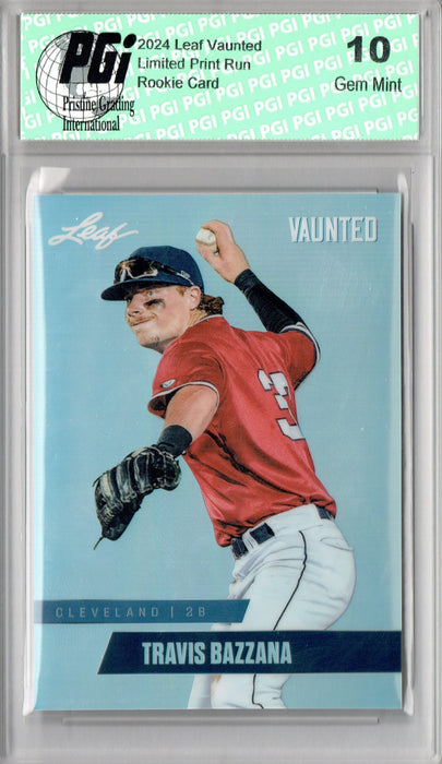 Travis Bazzana 2024 Leaf Vaunted Metal #VM-17 Silver 25 Made Rookie Card PGI 10
