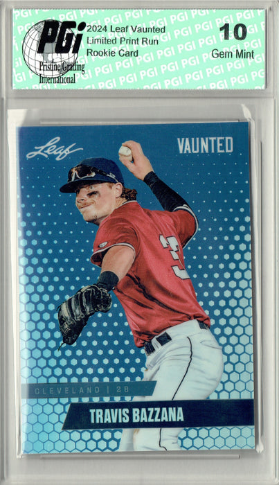 Travis Bazzana 2024 Leaf Vaunted Metal #VM-17 Blue 20 Made Rookie Card PGI 10