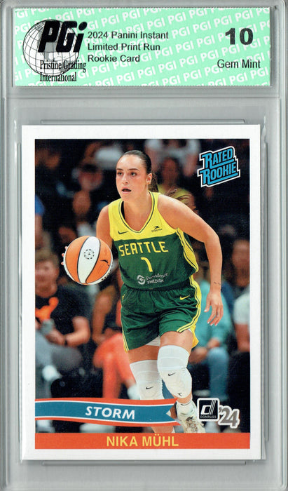 Nika Muhl 2024 Panini Instant #RRR-9 Retro Rated Rookie Rookie Card PGI 10