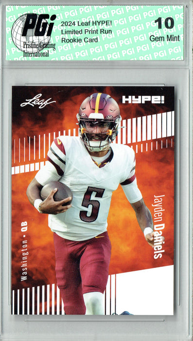 Jayden Daniels 2024 Leaf Hype #147 Only 5000 Made Rookie Card PGI 10