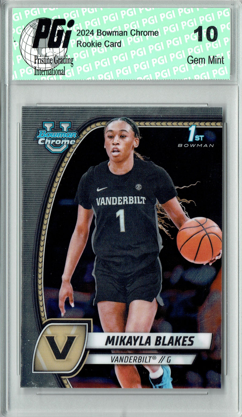 Mikayla Blakes 2024-25 Bowman University Chrome #55 1st Rookie Card PGI 10