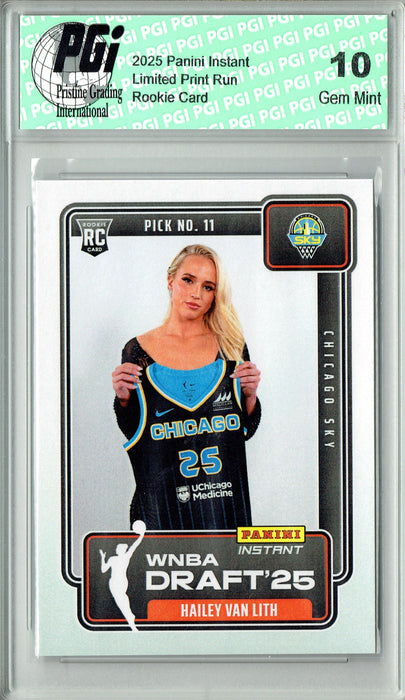 Hailey Van Lith 2025 Panini Instant #DN-10 WNBA Draft '25 Rookie Card PGI 10