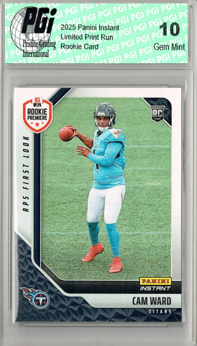 Cam Ward 2025 Panini Instant #RPSFL-4 RPS First Look Rookie Card PGI 10