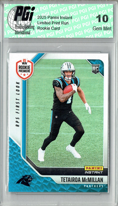 Tetairoa McMillan 2025 Panini Instant #RPSFL-33 RPS First Look Rookie Card PGI 10
