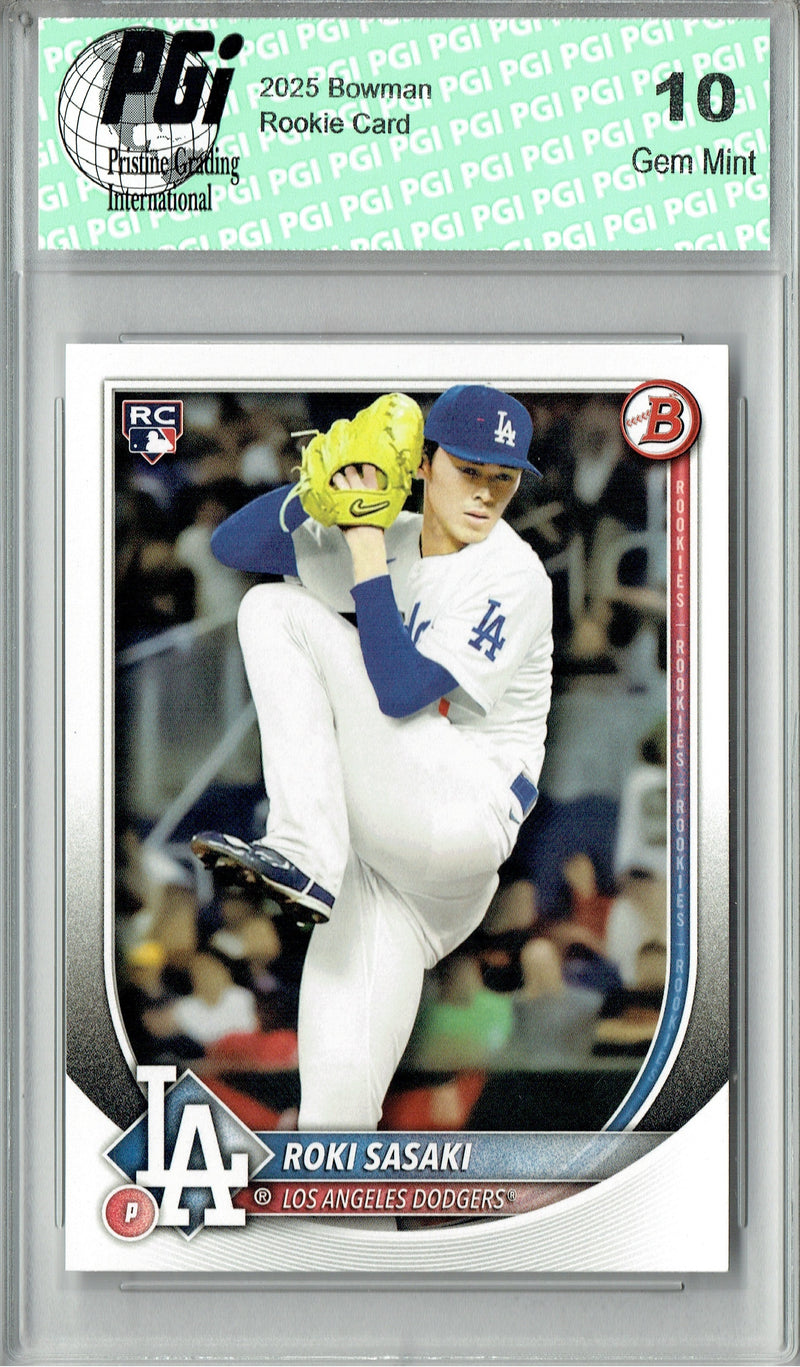 Roki Sasaki 2025 Bowman #12 Rookie Card PGI 10