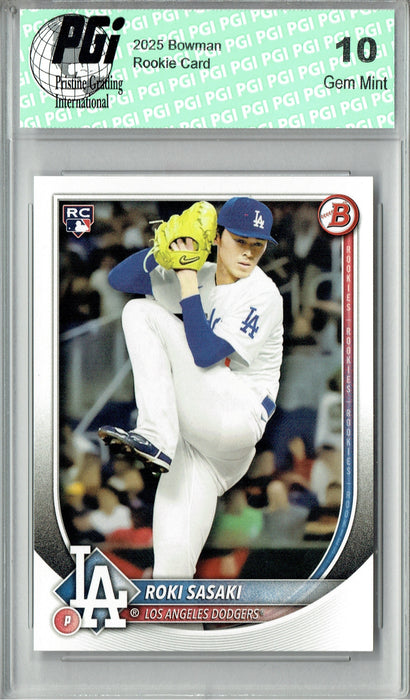 Roki Sasaki 2025 Bowman #12 Rookie Card PGI 10