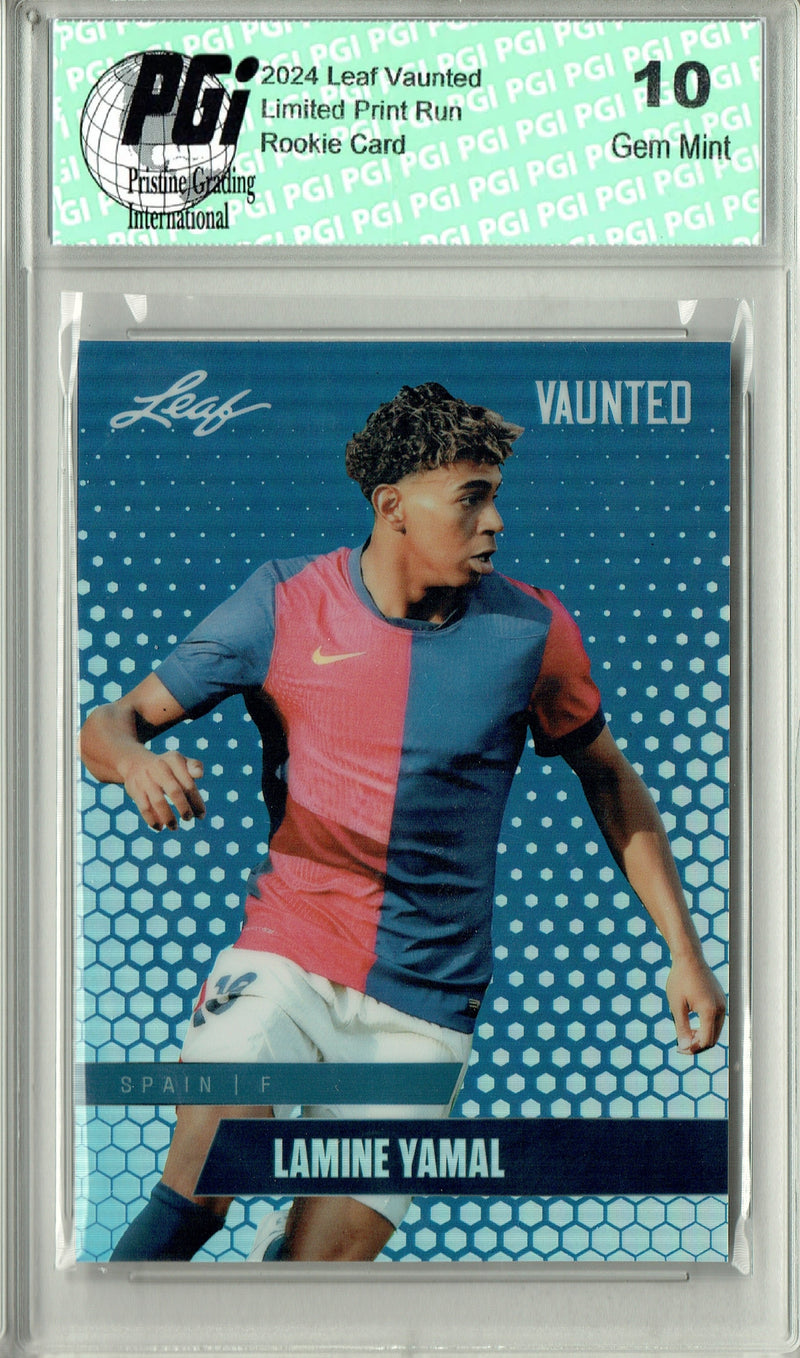 Lamine Yamal 2024 Leaf Vaunted Metal #VM-09 Blue 20 Made Rookie Card PGI 10