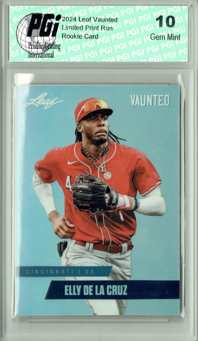 PGI 10 Elly De La Cruz 2024 Leaf Vaunted Metal #VM-03 Silver 25 Made Rookie Card