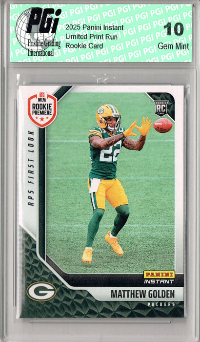 Mathhew Golden 2025 Panini Instant #RPSFL-21 RPS First Look Rookie Card PGI 10