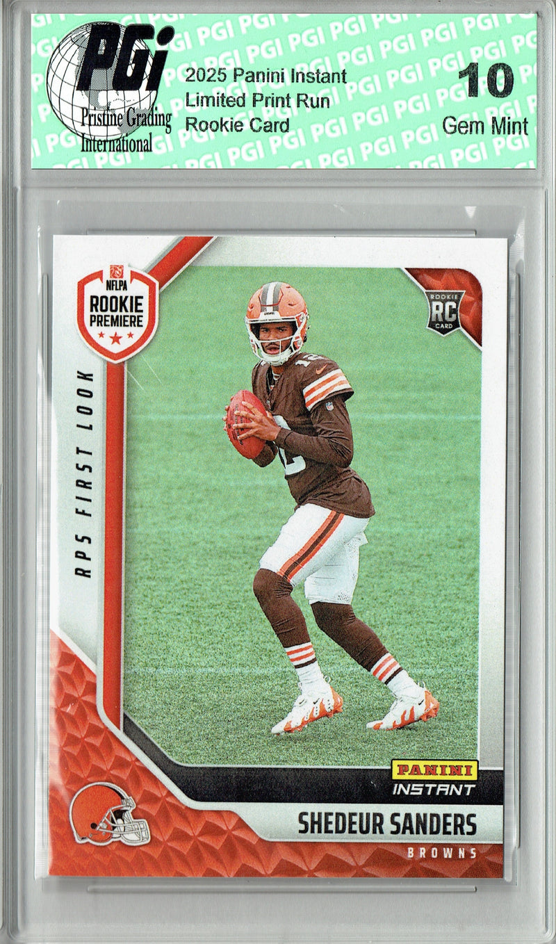 Shedeur Sanders 2025 Panini Instant #RPSFL-30 RPS First Look Rookie Card PGI 10