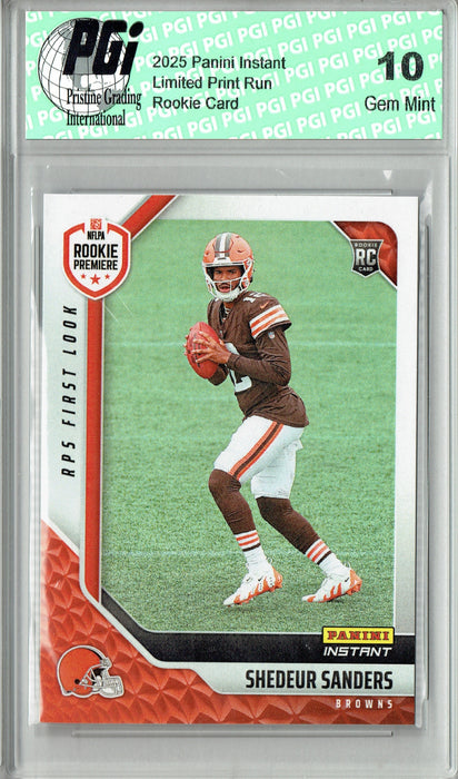 Shedeur Sanders 2025 Panini Instant #RPSFL-30 RPS First Look Rookie Card PGI 10