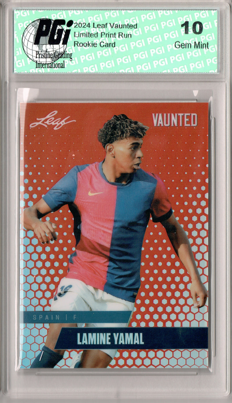Lamine Yamal 2024 Leaf Vaunted Metal #VM-09 Red #2 of 2 Made Rookie Card PGI 10