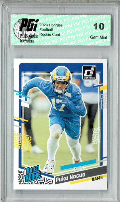 Puka Nacua 2023 Donruss Football #357 Rated Rookie Card PGI 10